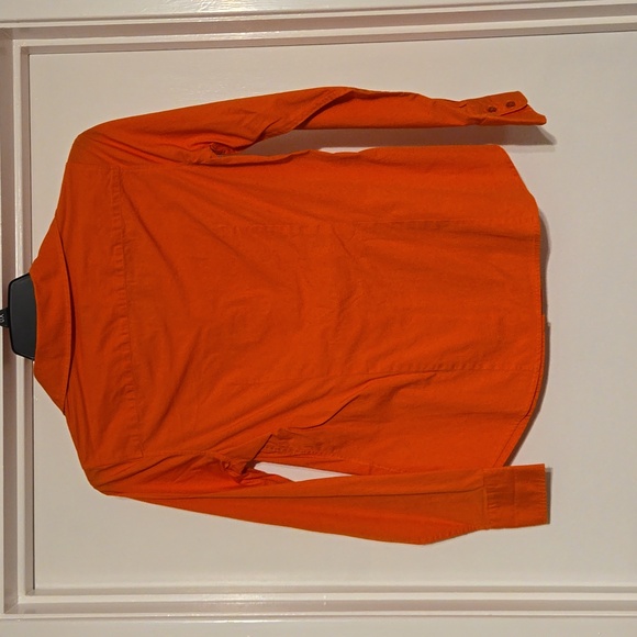 Orange button down, Talbots size 8 - Picture 3 of 4